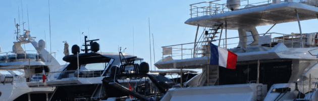 Yacht and sport car in France